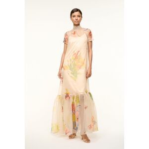 staud brown and white dress STAUD Wylie Midi Dress | Brown